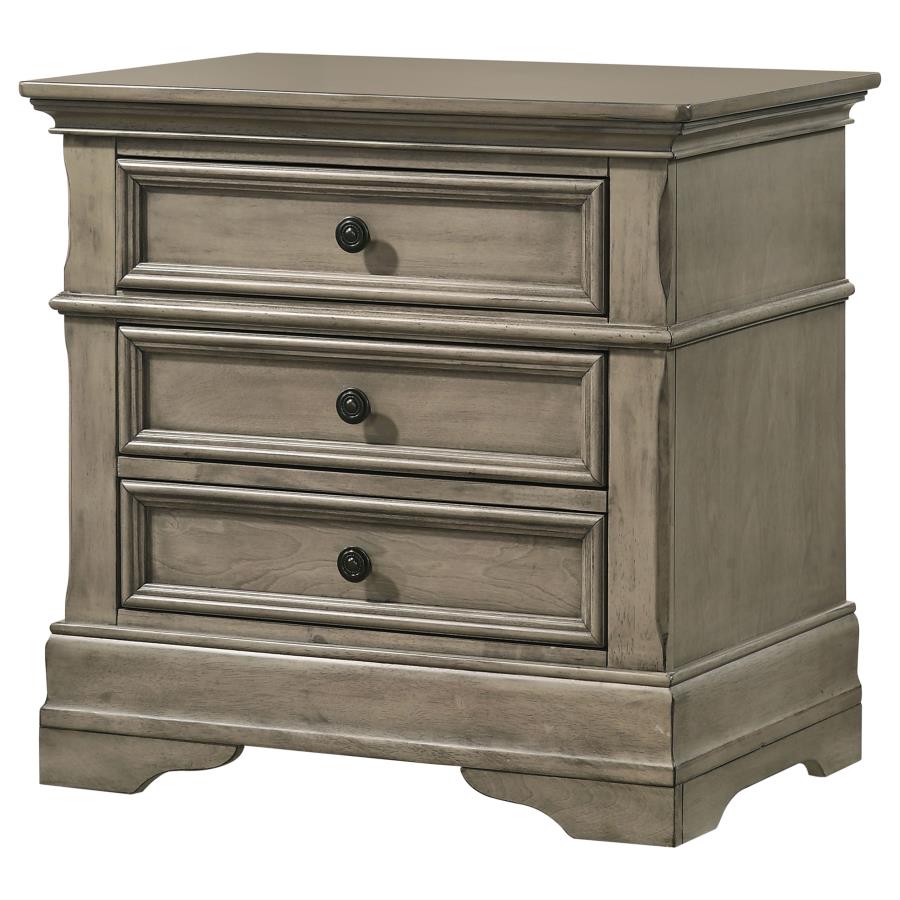 CoasterEveryday Manchester 3-Drawer Nightstand Wheat