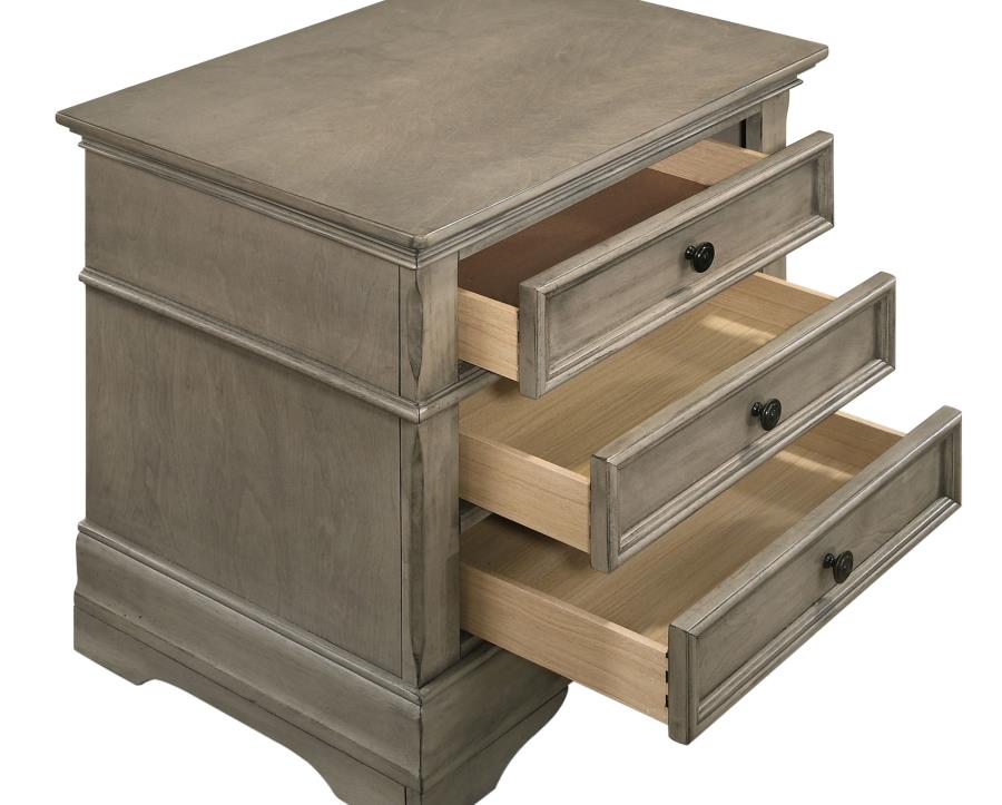 CoasterEveryday Manchester 3-Drawer Nightstand Wheat