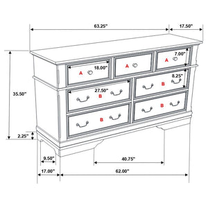 CoasterEveryday Manchester 7-Drawer Dresser Wheat