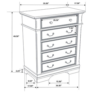 CoasterEveryday Manchester 5-Drawer Chest Wheat