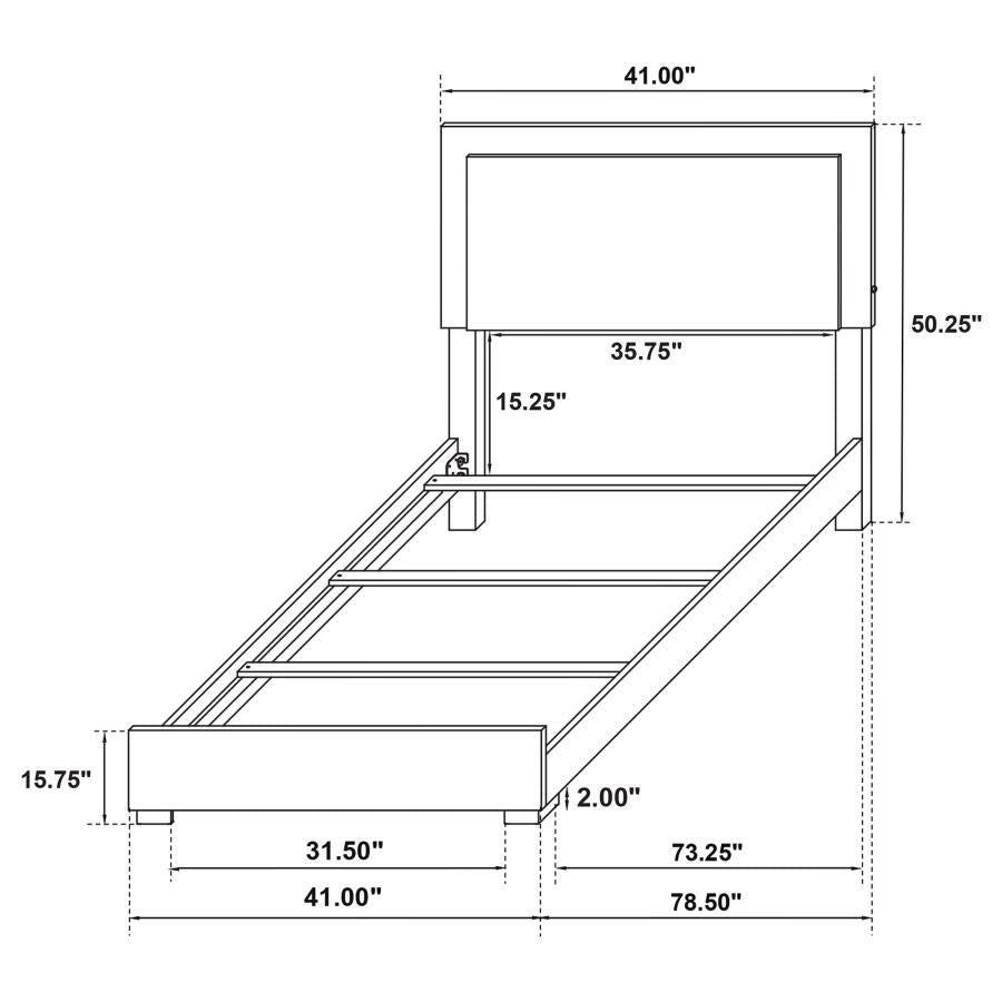 Marceline Bed With LED Headboard White