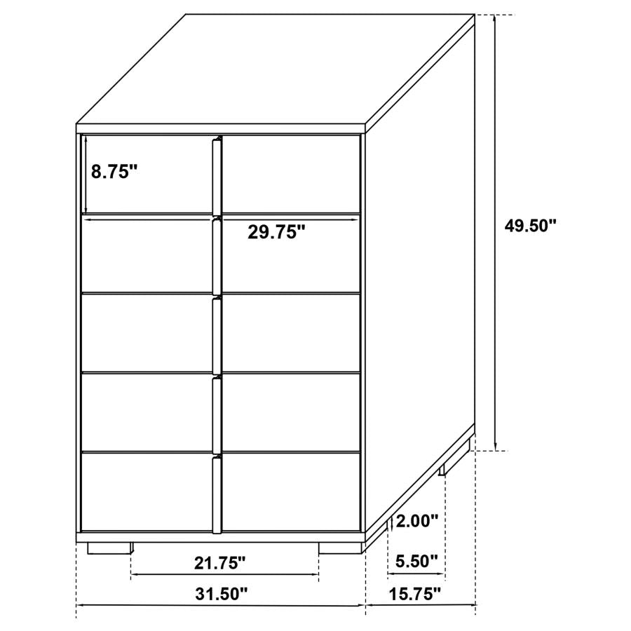 Marceline 5-Drawer Chest White