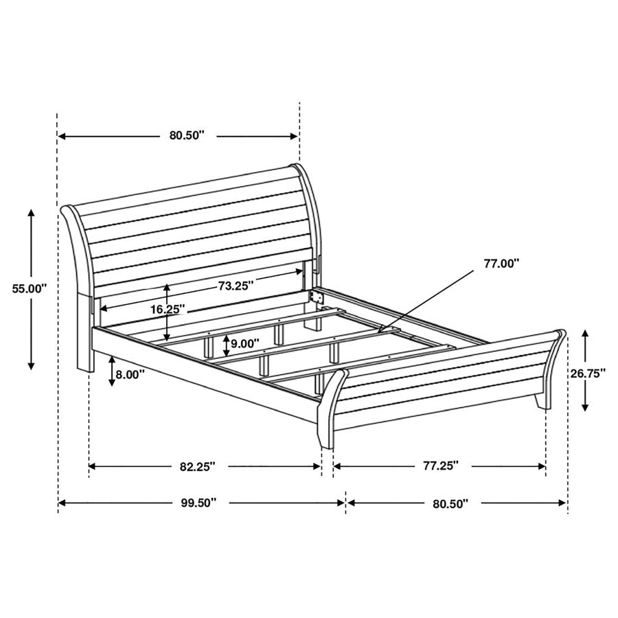 CoasterEveryday Frederick Sleigh Panel Bed Weathered Oak