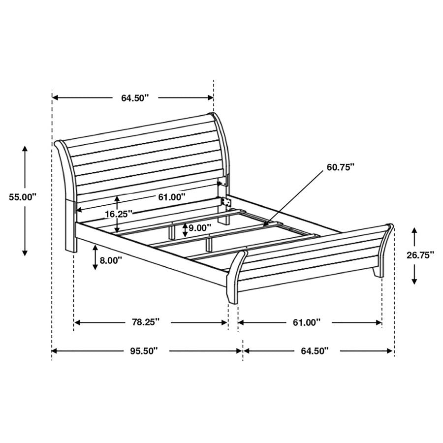 CoasterEveryday Frederick Sleigh Panel Bed Weathered Oak