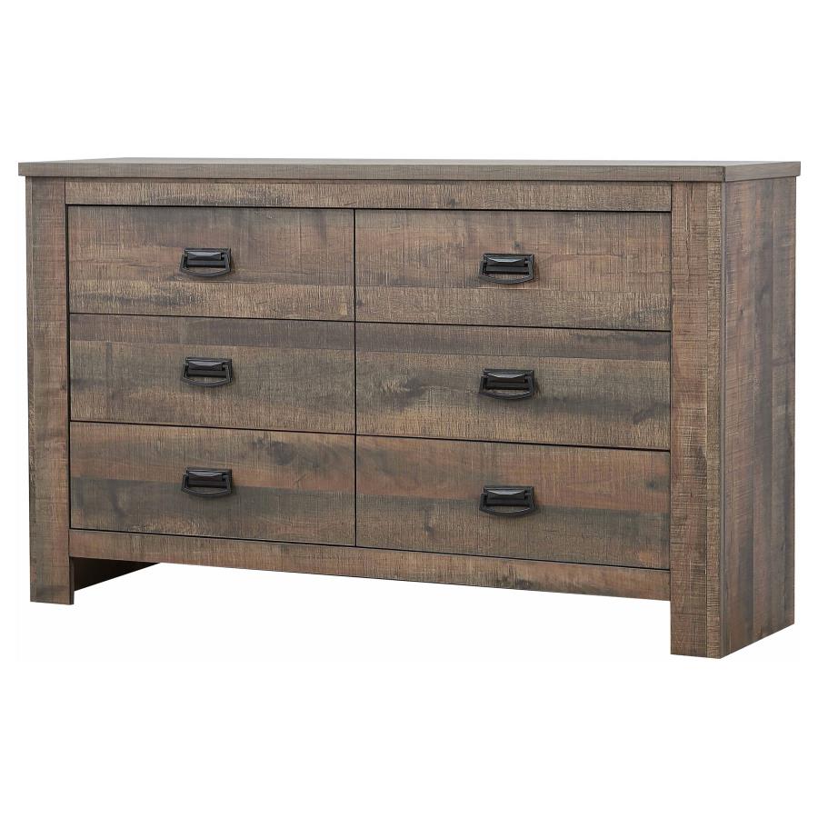 CoasterEveryday Frederick 6-Drawer Dresser Weathered Oak