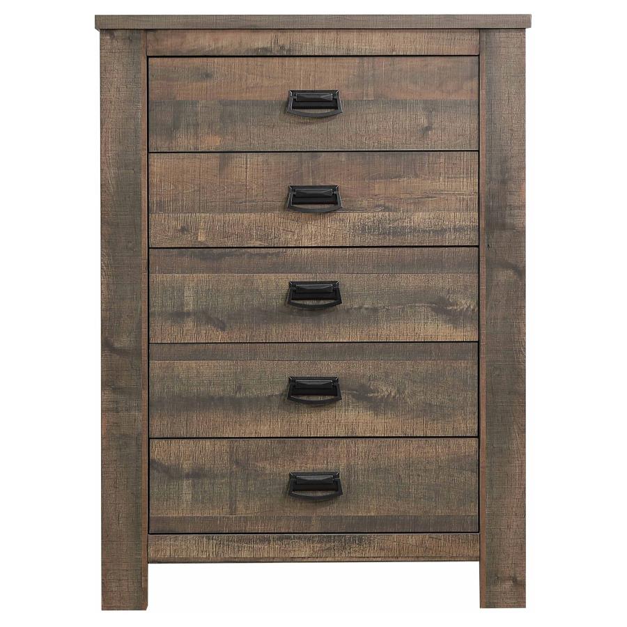 CoasterEveryday Frederick 5-Drawer Chest Weathered Oak