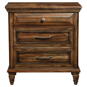 CoasterElevations Avenue 3-Drawer Nightstand Weathered Burnished Brown