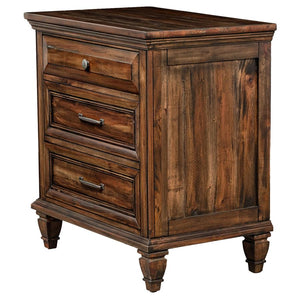 CoasterElevations Avenue 3-Drawer Nightstand Weathered Burnished Brown