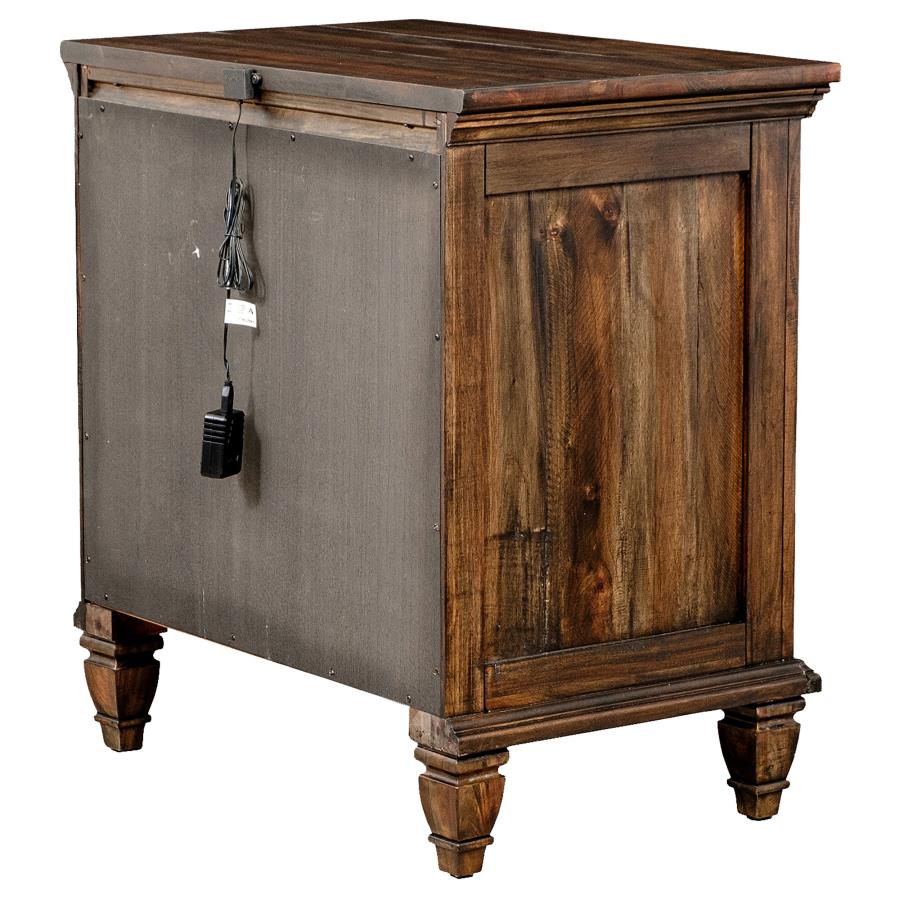 CoasterElevations Avenue 3-Drawer Nightstand Weathered Burnished Brown