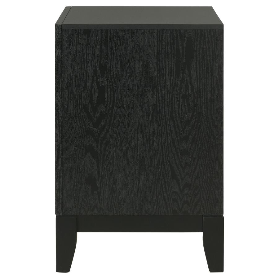 Valencia 2-Drawer Nightstand Light Brown And Black