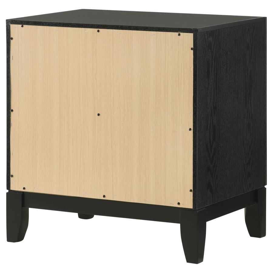 Valencia 2-Drawer Nightstand Light Brown And Black