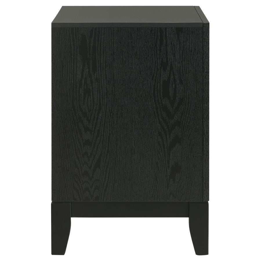 Valencia 2-Drawer Nightstand Light Brown And Black