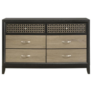 Valencia 6-Drawer Dresser Light Brown And Black