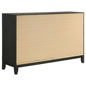 Valencia 6-Drawer Dresser Light Brown And Black