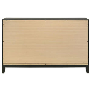 Valencia 6-Drawer Dresser Light Brown And Black