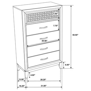 Valencia 5-Drawer Chest Light Brown And Black