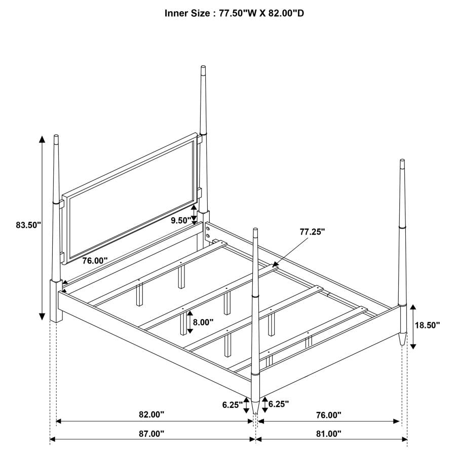 Emberlyn Poster Bed Brown