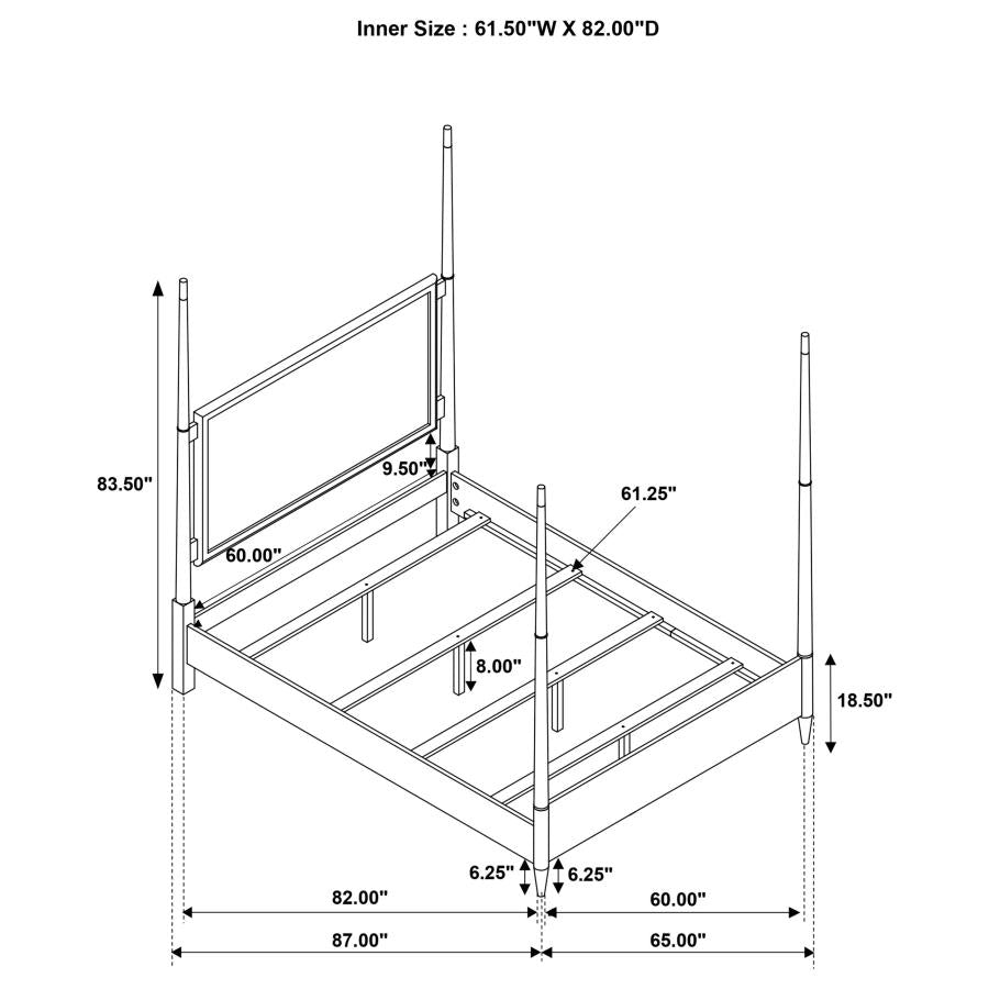 Emberlyn Poster Bed Brown