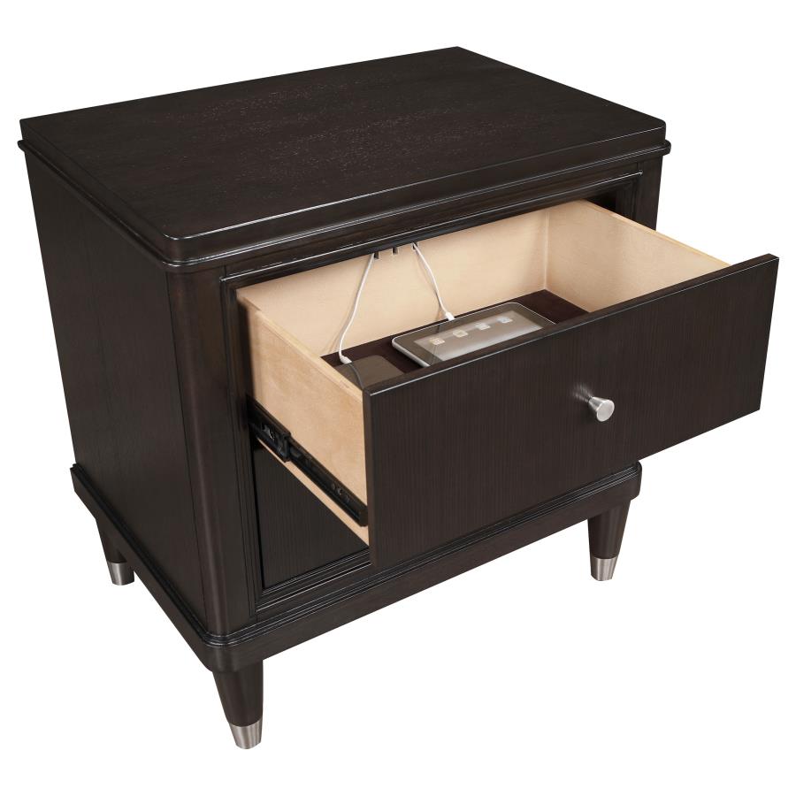 Emberlyn 2-Drawer Nightstand Bedside Table Brown