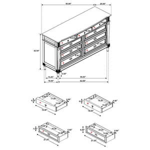 CoasterElevations Alderwood 9-Drawer Dresser French Grey