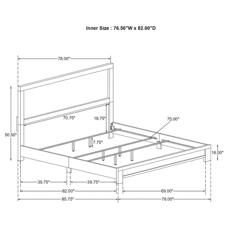 CoasterEveryday Sidney Panel Bed Rustic Pine