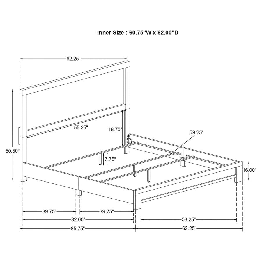 CoasterEveryday Sidney Panel Bed Rustic Pine