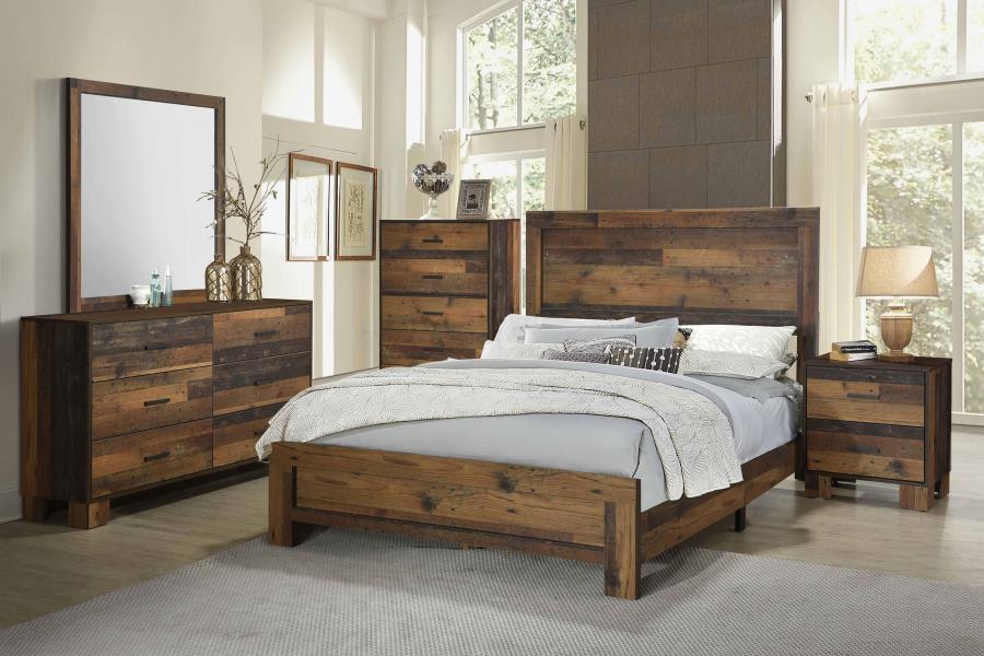 CoasterEveryday Sidney Panel Bed Rustic Pine