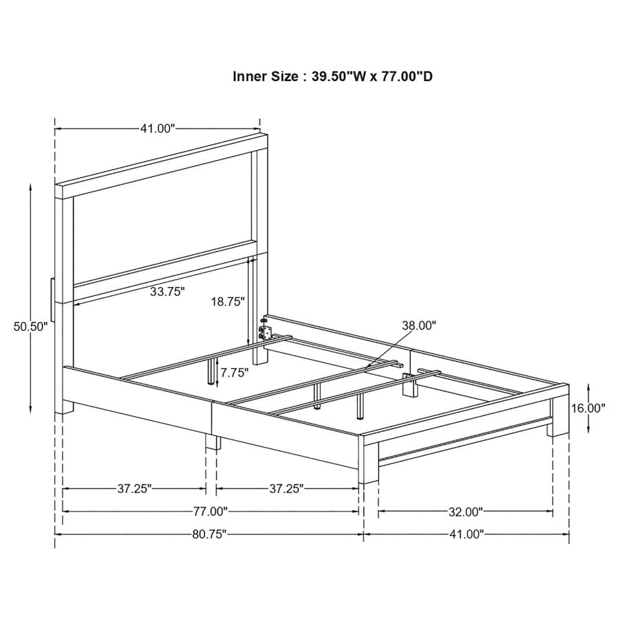 CoasterEveryday Sidney Panel Bed Rustic Pine