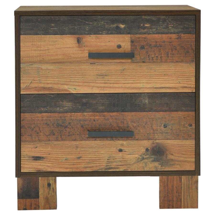 CoasterEveryday Sidney 2-Drawer Nightstand Rustic Pine