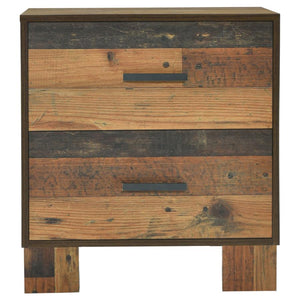 CoasterEveryday Sidney 2-Drawer Nightstand Rustic Pine