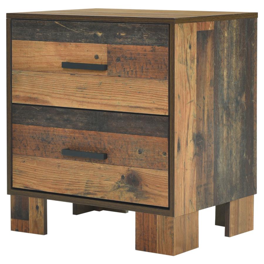 CoasterEveryday Sidney 2-Drawer Nightstand Rustic Pine