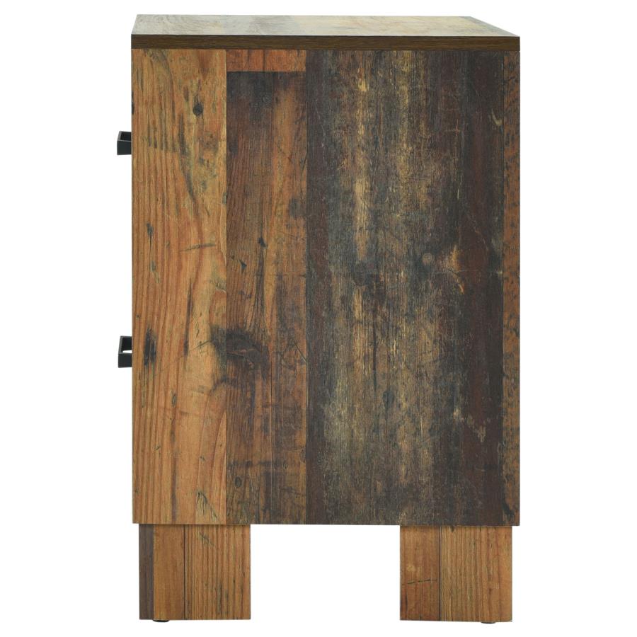 CoasterEveryday Sidney 2-Drawer Nightstand Rustic Pine