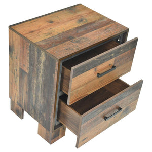 CoasterEveryday Sidney 2-Drawer Nightstand Rustic Pine