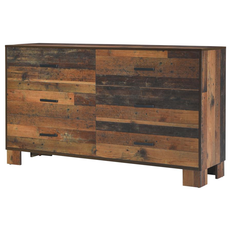 CoasterEveryday Sidney 6-Drawer Dresser Rustic Pine