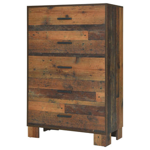 CoasterEveryday Sidney 5-Drawer Chest Rustic Pine