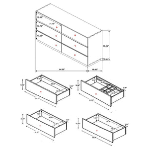 CoasterElevations Winslow 6-Drawer Dresser Smokey Walnut And Coffee Bean