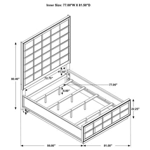 Coaster Elevations Durango Upholstered Bed Smoked Peppercorn And Grey