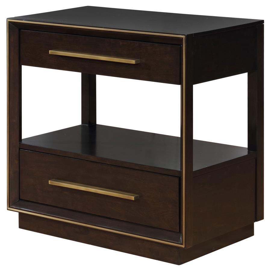 CoasterElevations Durango 2-Drawer Nightstand Smoked Peppercorn