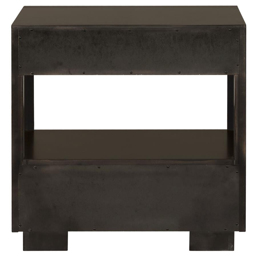 CoasterElevations Durango 2-Drawer Nightstand Smoked Peppercorn