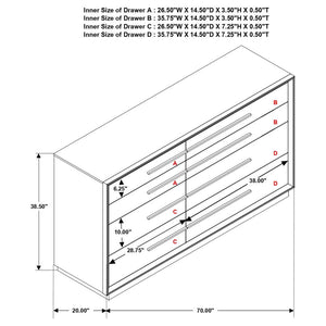 CoasterElevations Durango 8-Drawer Dresser Smoked Peppercorn