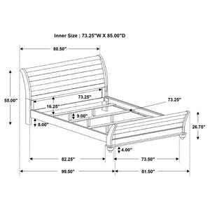 CoasterEveryday Stillwood Sleigh Panel Bed Vintage Linen