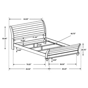 CoasterEveryday Stillwood Sleigh Panel Bed Vintage Linen
