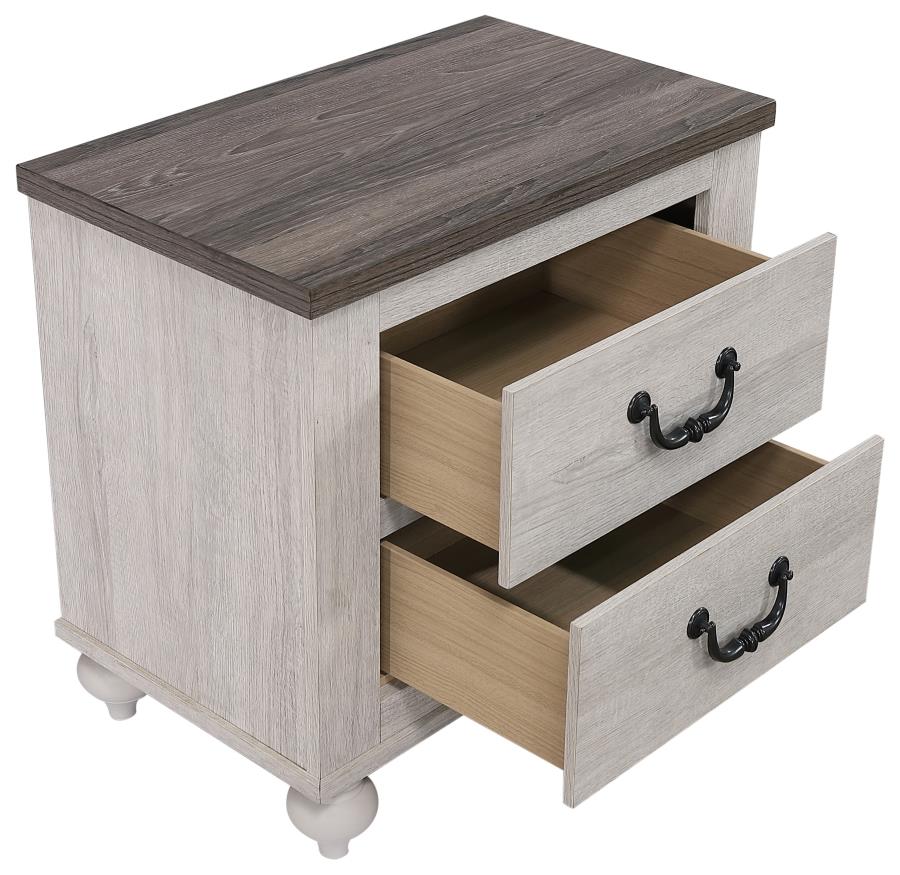 CoasterEveryday Stillwood 2-Drawer Nightstand Vintage Linen