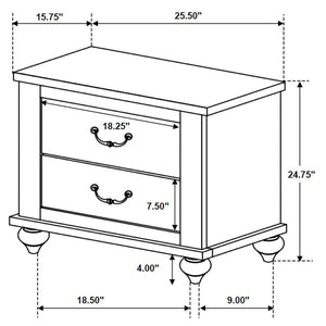 CoasterEveryday Stillwood 2-Drawer Nightstand Vintage Linen