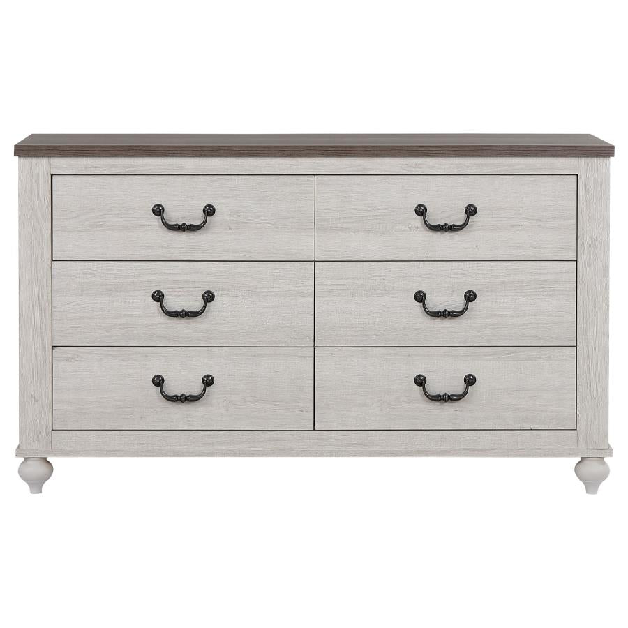 CoasterEveryday Stillwood 6-Drawer Dresser Vintage Linen