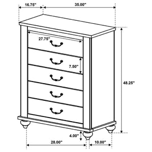 CoasterEveryday Stillwood 5-Drawer Chest Vintage Linen