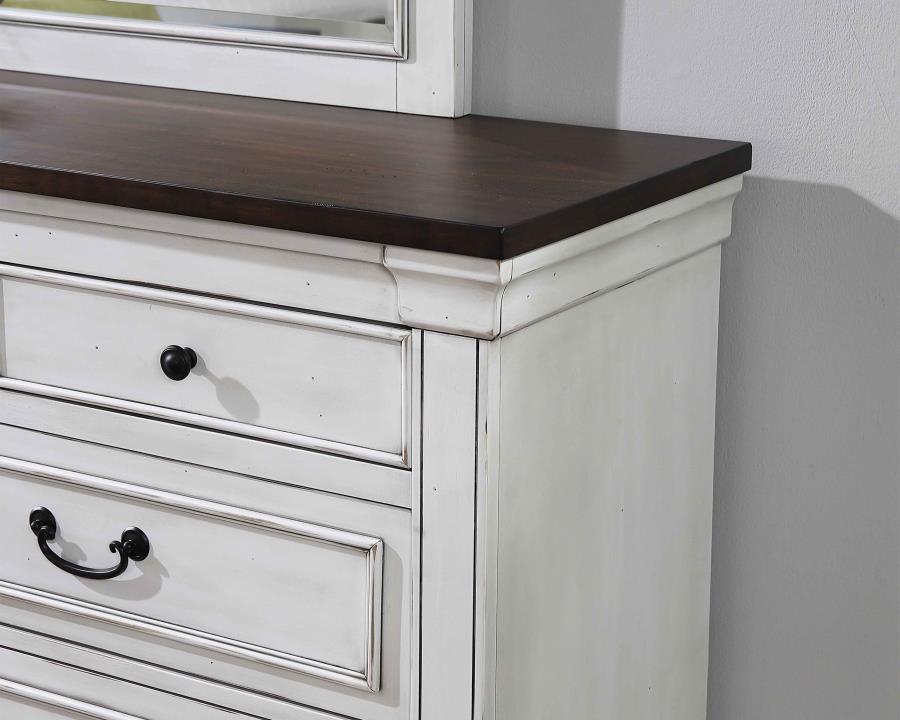 CoasterEssence Hillcrest 9-Drawer Dresser Dark Rum And White