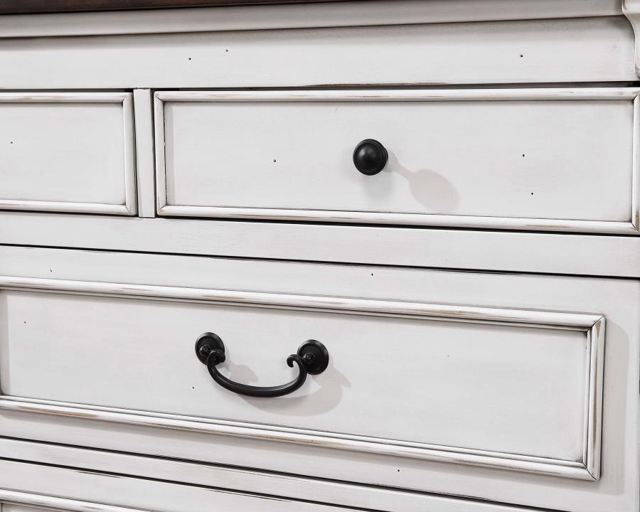 CoasterEssence Hillcrest 9-Drawer Dresser Dark Rum And White