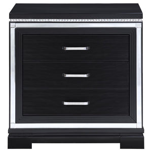 CoasterEssence Cappola Rectangular 2-Drawer Nightstand Silver And Black