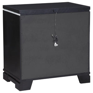 CoasterEssence Cappola Rectangular 2-Drawer Nightstand Silver And Black